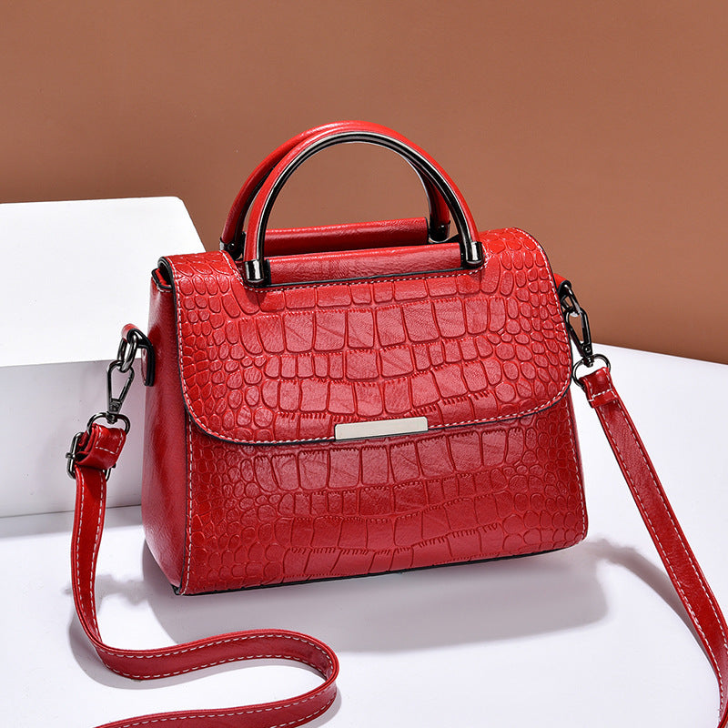 Stone-pattern Handbag Autumnwinter New Korean-style Shoulder Crossbody Bag
